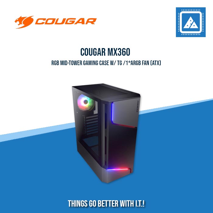 COUGAR MX350 RGB MID-TOWER GAMING CASE W/TG /2*FAN (ATX)