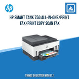 HP SMART TANK 750 ALL-IN-ONE/PRINT COPY SCAN ADF WIRELESS/15PPM BLACK 9PPM COLOR/1200X1200 DPI/3000 PAGES DUTY/USB 2.0 WI-FI BLUETOOTH LE LAN/AUTO DUPLEX/W11H (BLK)