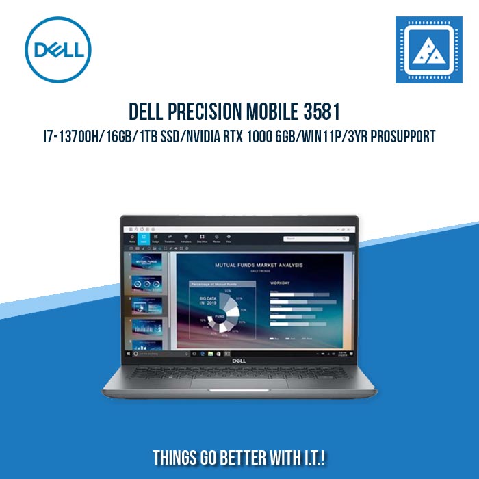 DELL PRECISION MOBILE 3581 I7-13700H/16GB/1TB SSD/NVIDIA RTX 1000 6GB | BEST FOR VIDEO EDITING AND SOFTWARE DEVELOPMENT LAPTOP