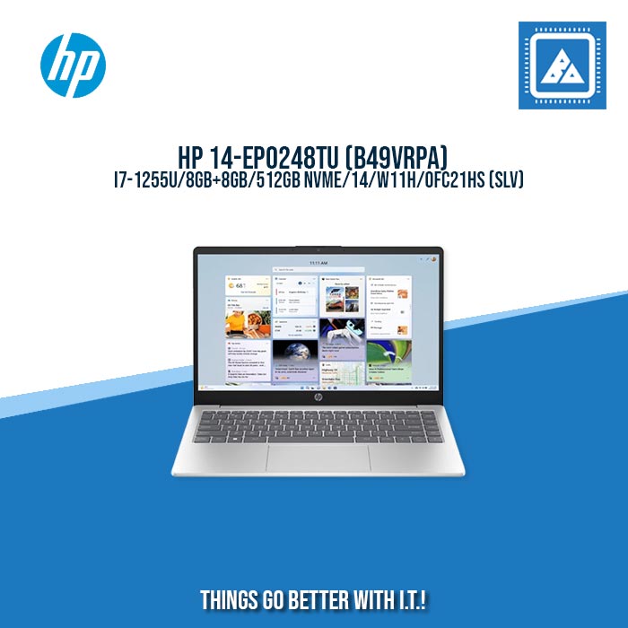 HP 14-EP0248TU (B49VRPA) I7-1255U/8GB+8GB/512GB NVME/14/W11H/ BEST FOR FREELANCERS LAPTOP