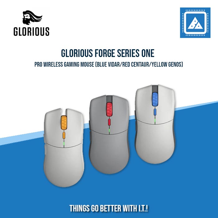 GLORIOUS FORGE SERIES ONE PRO WIRELESS GAMING MOUSE (BLUE VIDAR/RED CENTAUR/YELLOW GENOS)