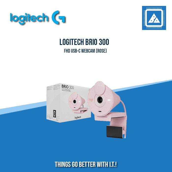 LOGITECH BRIO 300 FHD USB-C WEBCAM ROSE|WHITE