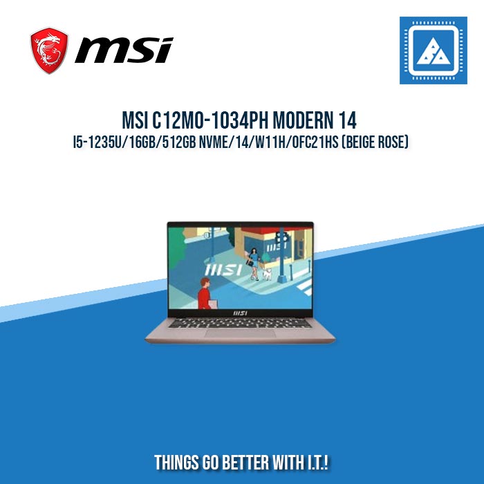 MSI C12MO-1034PH MODERN 14 I5-1235U/16GB/512GB NVME | BEST FOR STUDENTS AND FREELANCER LAPTOP