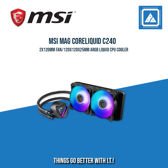 MSI MAG CORELIQUID C240 2X120MM FAN/120X120X25MM ARGB LIQUID CPU COOLER