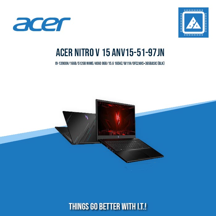 ACER NITRO V 15 ANV15-51-97JN I9-13900H/16GB/512GB NVME/4060 8GB/15.6 165HZ/W11H/OFC24HS+365BASIC (BLK) |BEST FOR GAMINGS LAPTOP