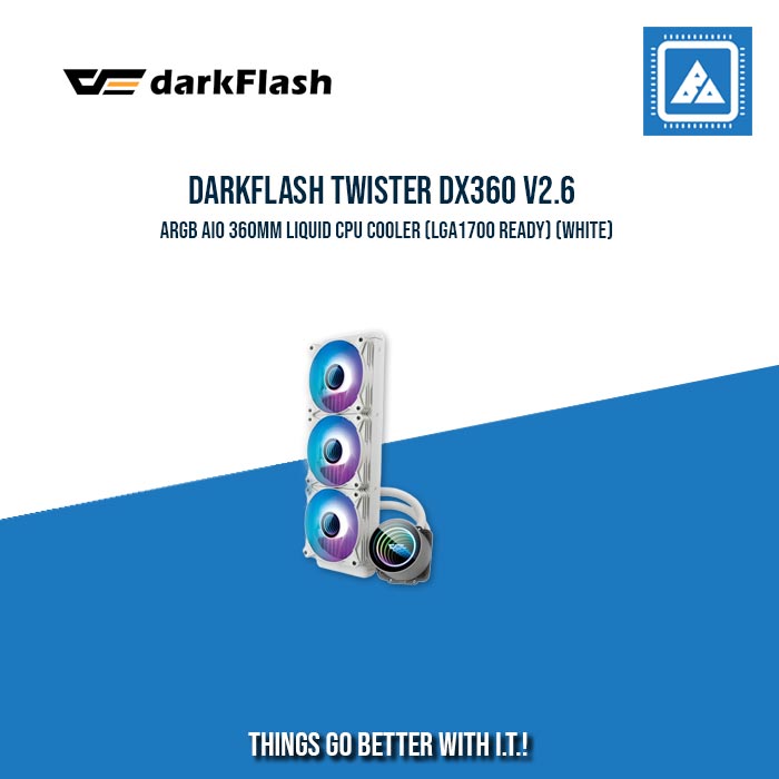 DARKFLASH TWISTER DX360 V2.6 ARGB AIO 360MM LIQUID CPU COOLER (LGA1700 READY)