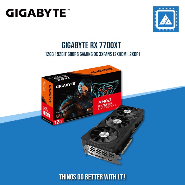 GIGABYTE RX 7700XT 12GB 192BIT GDDR6 GAMING OC 3XFANS (2XHDMI, 2XDP)