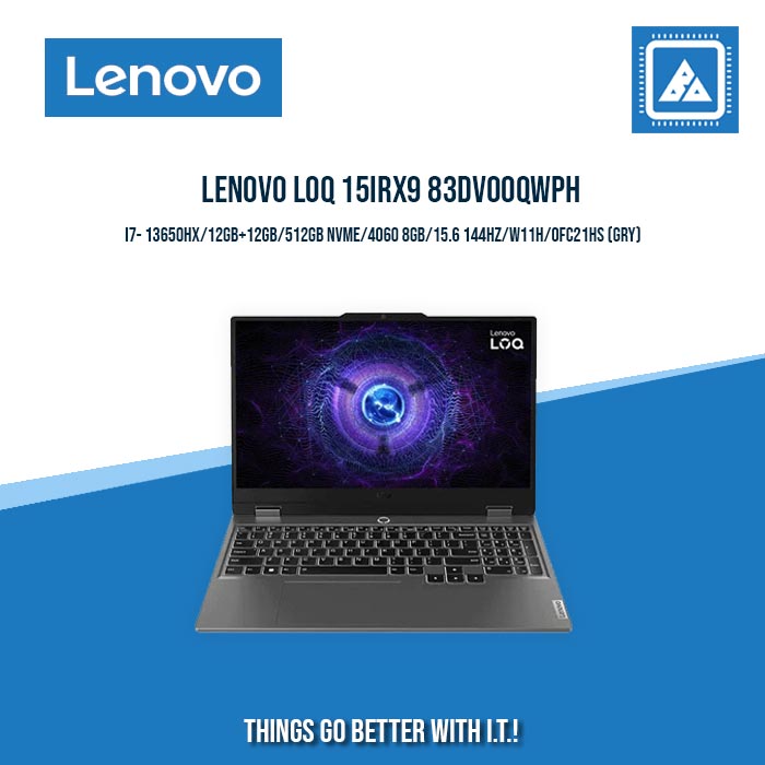 LENOVO LOQ 15IRX9 83DV00QWPH I7-13650HX/12GB+12GB/512GB NVME/4060 8GB/15.6 144HZ/W11H/OFC21HS (GRY) /STUDENT LAPTOPS/GAMING LAPTOPS/STREAMING LAPTOPS/