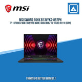 MSI SWORD 16HX B13VFKG-857PH I7-13700HX/8GB+8GB/1TB NVME/4060 8GB/16 165HZ/W11H (GRY)| GOOD FOR GAMING AND AUTOCAD LAPTOPS