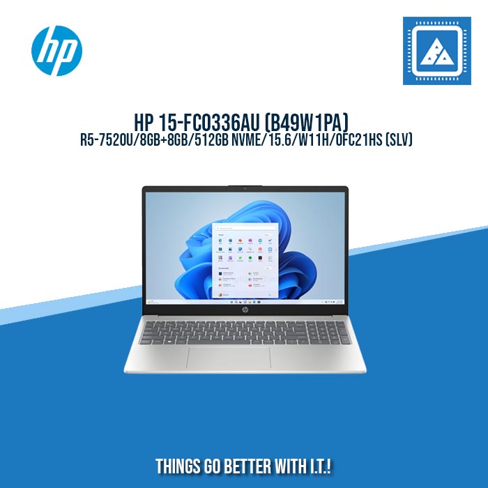 HP 15-FC0336AU (B49W1PA) R5-7520U/8GB+8GB/512GB NVME/15.6/W11H/BEST FOR STUDENTS AND FREELANCERS LAPTOP