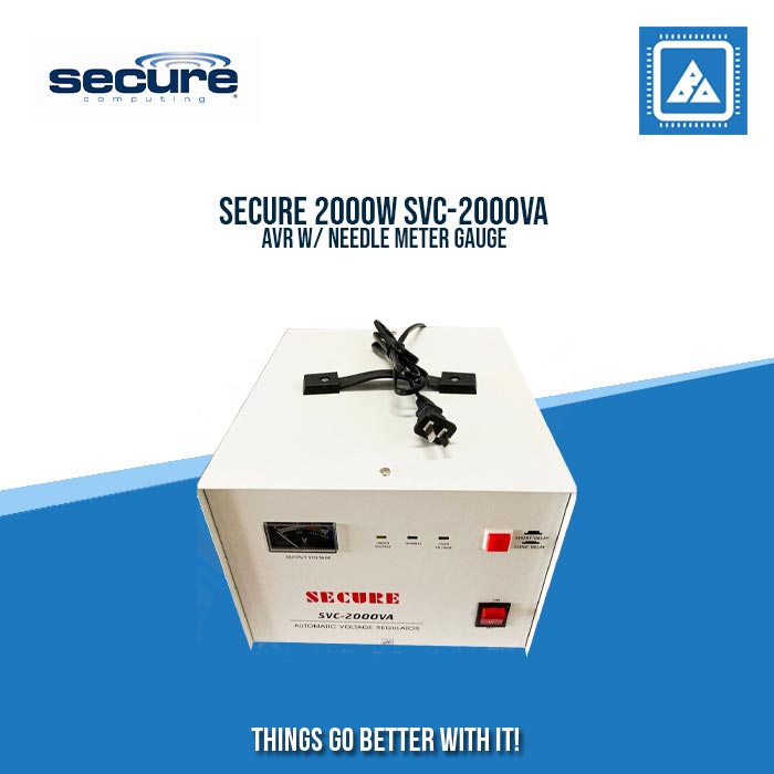 SECURE 2000W SVC-2000VA AVR W/ NEEDLE METER GAUGE