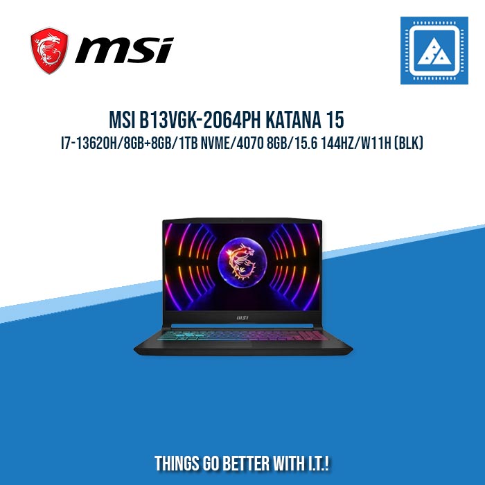 MSI B13VGK-2064PH KATANA 15 I7-13620H/8GB+8GB/1TB NVME/4070 8GB |BEST FOR GAMINGS AND FREELANCERS LAPTOP