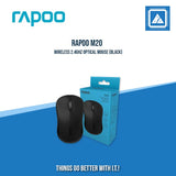 RAPOO M20 WIRELESS 2.4GHZ OPTICAL MOUSE (BLACK)