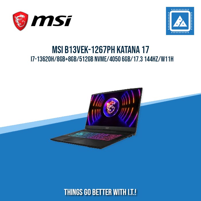 MSI B13VEK-1267PH KATANA 17 I7-13620H/8GB+8GB/512GB NVME/4050 6GB | BEST FOR GAMING AND AUTOCAD LAPTOP