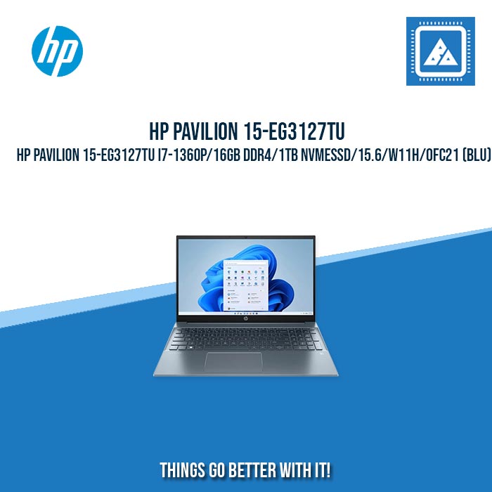 HP PAVILION 15-EG3127TU I7-1360P/16GB DDR4/1TB NVMeSSD | BEST FOR FREELANCER AND GAMING LAPTOP