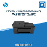 HP DESKJET IA 4275 NEW/PRINT COPY SCAN WIRELESS FAX/8.5PPM BLACK 5.5PPM COLOR/1200X1200 DPI/1000 PAGES DUTY/USB 2.0 WI-FI/FLATBED ADF/W11H (BLK)