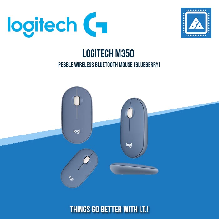 LOGITECH M350 PEBBLE WIRELESS BLUETOOTH MOUSE (BLUEBERRY|GRAY|LAVENDER LEMONADE|PINK|SAND