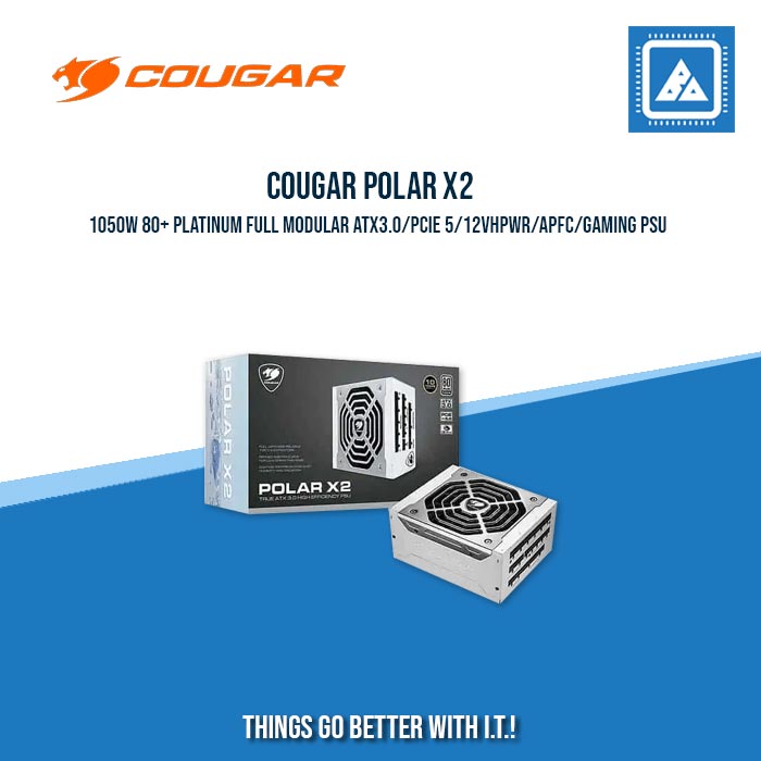 COUGAR POLAR X2 1050W 80+ PLATINUM FULL MODULAR ATX3.0/PCIE 5/12VHPWR/APFC/GAMING PSU