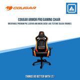 COUGAR ARMOR PRO GAMING CHAIR STEEL BASE/3D-ARMREST/PVC-LEATHER (BLACK/ORANGE)