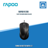 RAPOO N1200 SILENT USB WIRED MOUSE (BLACK)