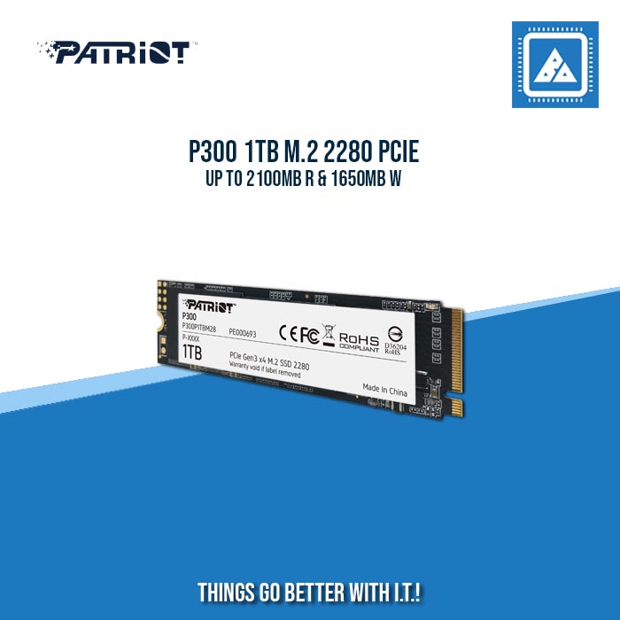 P300 1TB M.2 2280 PCIE UP TO 2100MB R & 1650MB W