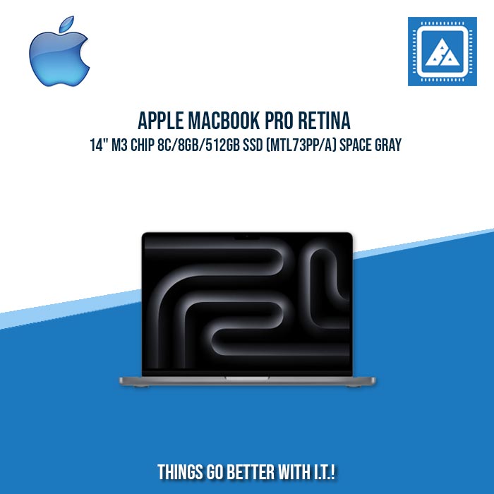 APPLE MACBOOK PRO RETINA 14" M3 CHIP 8C/8GB/512GB SSD (MTL73PP/A) | BEST FOR FREELANCERS LAPTOP