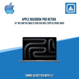 APPLE MACBOOK PRO RETINA 14" M3 CHIP 8C/8GB/512GB SSD (MTL73PP/A) | BEST FOR FREELANCERS LAPTOP