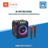 JBL PARTYBOX ENCORE PORTABLE BLUETOOTH SPEAKER W/ 2 WIRELESS MIC (BLACK)