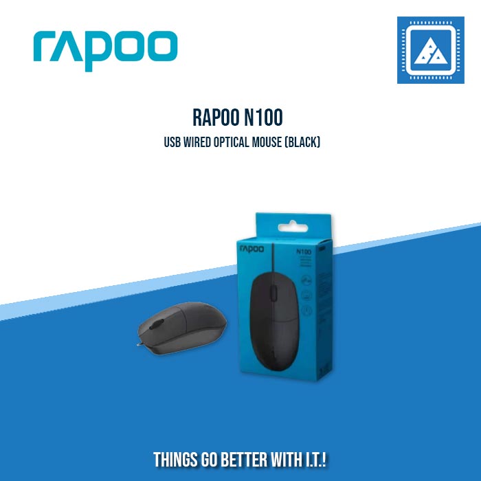 RAPOO N100 USB WIRED OPTICAL MOUSE (BLACK\WHITE) – BlueArm Computer Store
