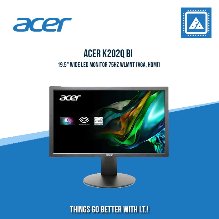 ACER K202Q BI 19.5" WIDE LED MONITOR 75HZ WLMNT (VGA, HDMI)