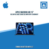 APPLE MACBOOK AIR 15" M3 CHIP 8C/8GB/256GB SSD (MRYU3PP/A) | BEST FOR CORPORATES AND FREELANCER LAPTOP
