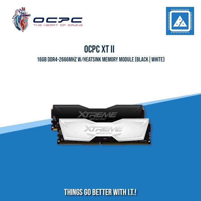 OCPC XT II 16GB DDR4-2666MHZ W/HEATSINK MEMORY MODULE (BLACK|WHITE)