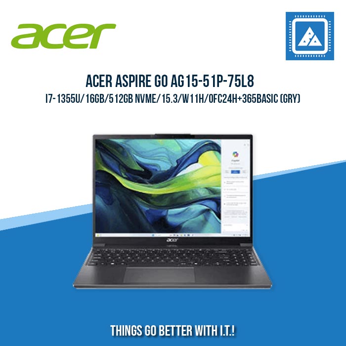 ACER ASPIRE GO AG15-51P-75L8 I7-1355U/16GB/512GB NVME | BEST FOR FREELANCERS LAPTOP