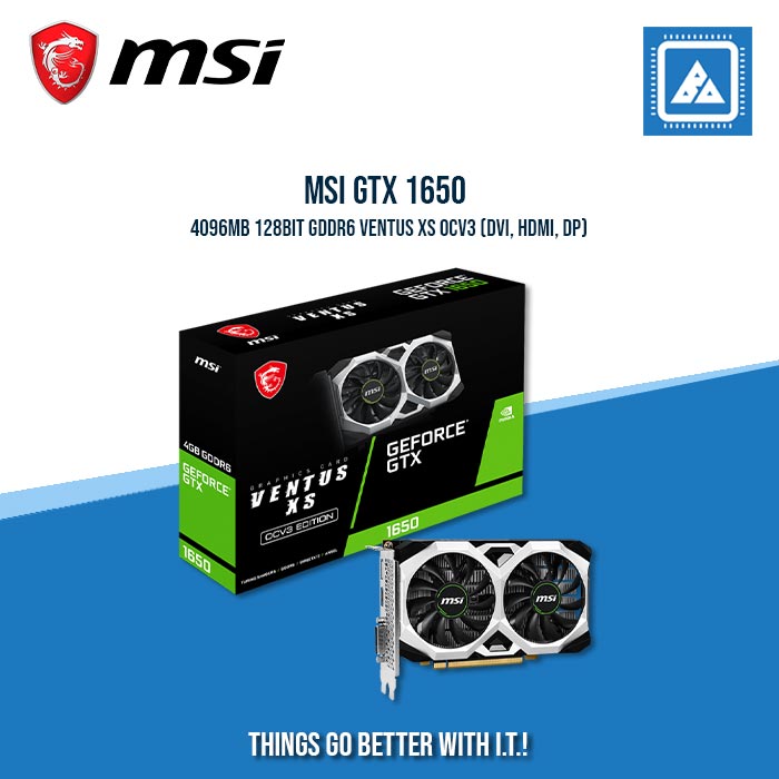 MSI GTX 1650 4096MB 128BIT GDDR6 VENTUS XS OCV3 (DVI, HDMI, DP)