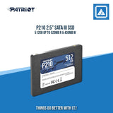 P210 2.5" SATA III SSD 512GB UP TO 520MB R & 430MB W