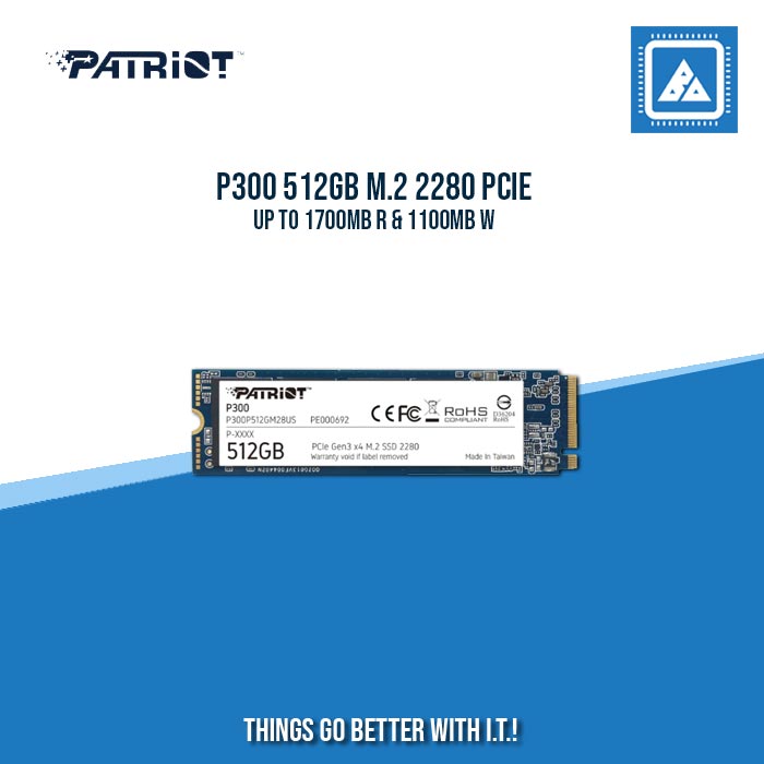 P300 512GB M.2 2280 PCIE UP TO 1700MB R & 1100MB W