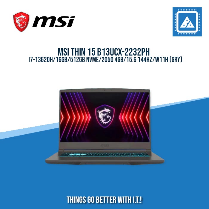 MSI THIN 15 B13UCX-2232PH I7-13620H/16GB/512GB NVME/2050 4GB/ BEST FOR FREELANCERS AND GAMING LAPTOPS