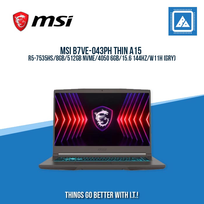 MSI B7VE-043PH THIN A15 R5-7535HS/8GB/512GB NVME/4050 6GB | BEST FOR AUTOCAD LAPTOP