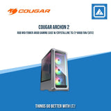 COUGAR ARCHON 2 RGB MID-TOWER ARGB GAMING CASE W/CRYSTALLINE TG/3*ARGB FAN/BLACK&WHITE (ATX)