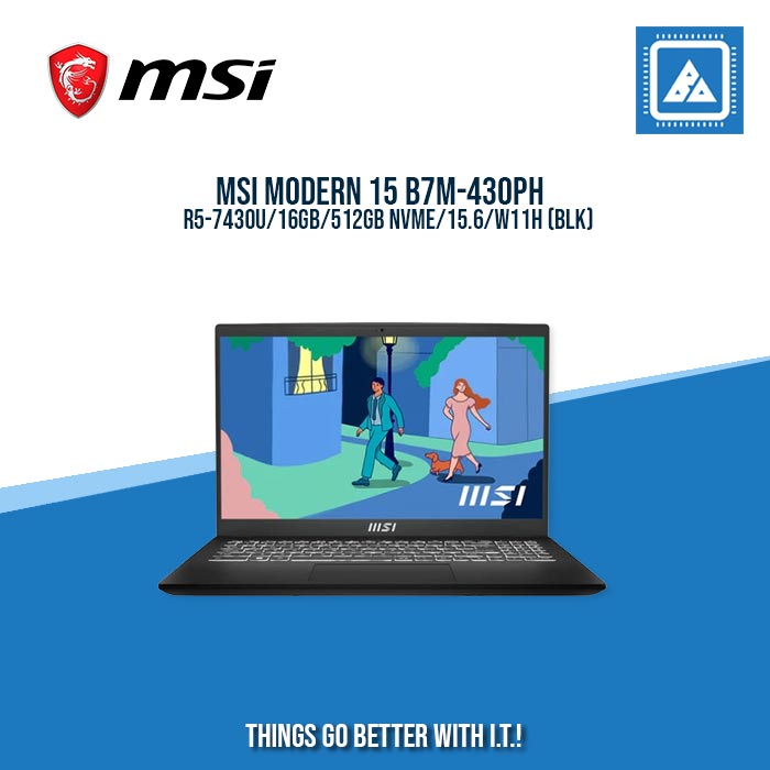 MSI MODERN 15 B7M-430PH R5-7430U/16GB/512GB NVME/15.6/W11H / BEST FOR STUDENTS AND FREELANCERS LAPTOP