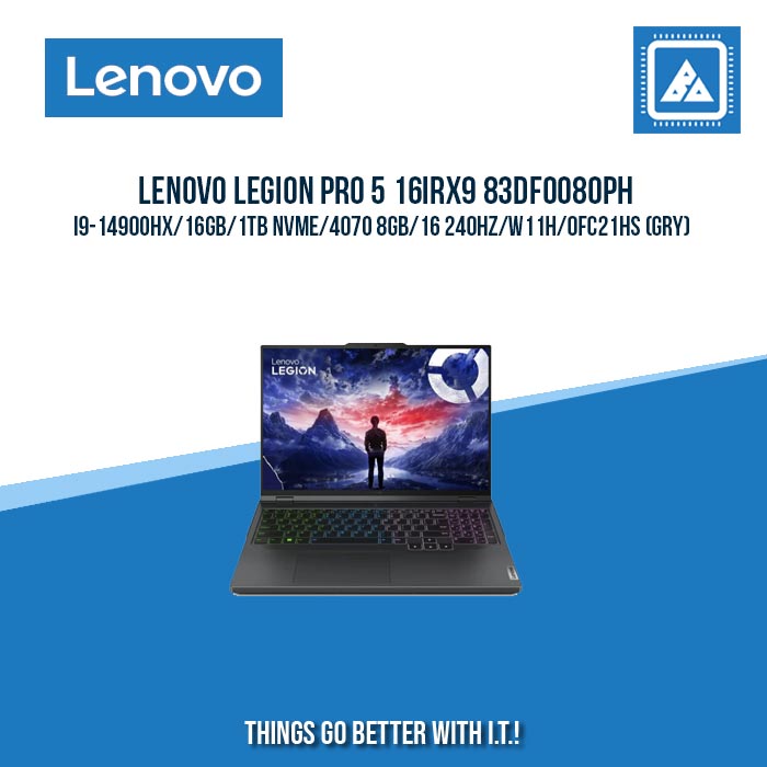 LENOVO LEGION PRO 5 16IRX9 83DF0080PH I9-14900HX/16GB/1TB NVME/4070 8GB | BEST FOR GAMING AND AUTOCAD LAPTOP