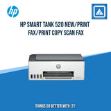 HP SMART TANK 520 NEW/PRINT COPY SCAN/12PPM BLACK 5PPM COLOR/BORDERLESS A4/3000 PAGES DUTY/USB 2.0/FLATBED/W11H (BLK)