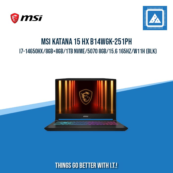 MSI KATANA 15 HX B14WGK-251PH I7-14650HX/8GB+8GB/1TB NVME | BEST FOR GAMING LAPTOP