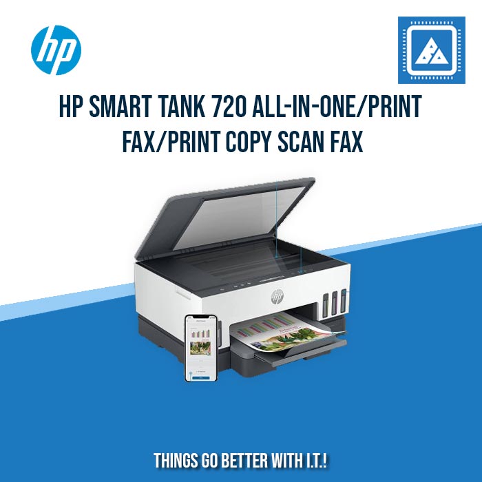 HP SMART TANK 720 ALL-IN-ONE/PRINT COPY SCAN WIRELESS/15PPM BLACK 9PPM COLOR/1200X1200 DPI/3000 PAGES DUTY/USB 2.0 WI-FI BLUETOOTH LE/AUTO DUPLEX/W11H (BLK)