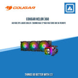 COUGAR HELOR 360 AIO RGB CPU LIQUID COOLER /360MM RAD/3*RGB FAN/CORE BOX W/REMOTE