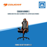 COUGAR ARMOR-S GAMING CHAIR STEEL BASE/4D-ARMREST/PVC-LEATHER (BLACK/ORANGE)