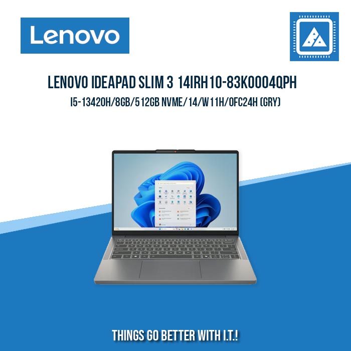 LENOVO IDEAPAD SLIM 3 14IRH10-83K0004QPH I5-13420H/8GB/512GB NVME | BEST FOR STUDENTS AND FREELANCERS LAPTOP
