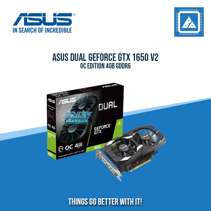 ASUS GTX 1650 4096MB 128BIT GDDR6 DUAL-O4GD6-P-V2 (DVI, HDMI, DP)