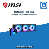 MSI MAG CORELIQUID C360 3X120MM FAN/120X120X25MM ARGB LIQUID CPU COOLER