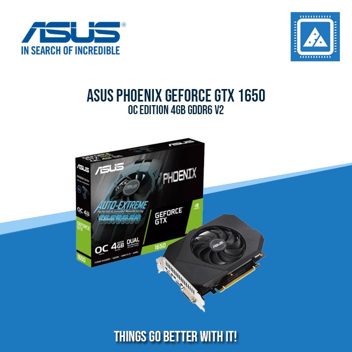 ASUS GTX 1650 4096MB 128BIT GDDR6 PHOENIX OC V2 PH-O4GD6-P-V2 (DVI, HDMI, DP)